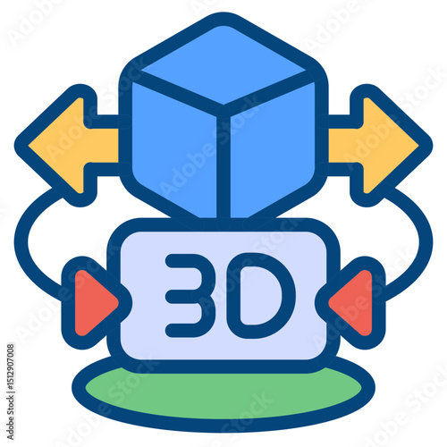 3D Angle Flat Icon