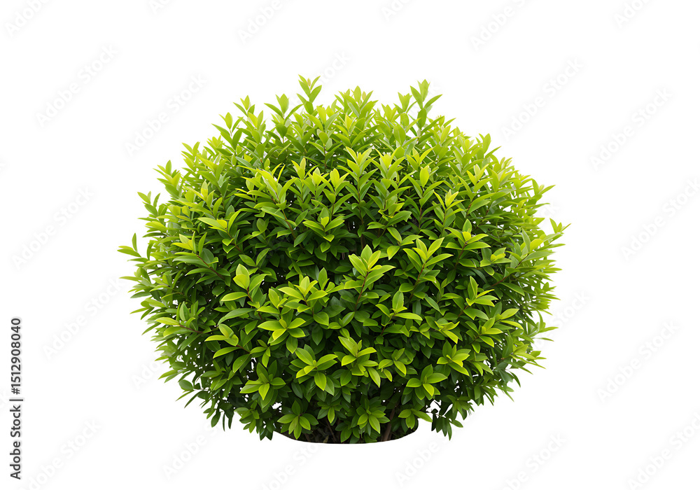 Fototapeta premium Green bush isolated on transparent background