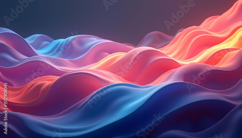 Wallpaper Mural Abstract Wavy Pattern in Gradient Colors with Smooth Texture Torontodigital.ca