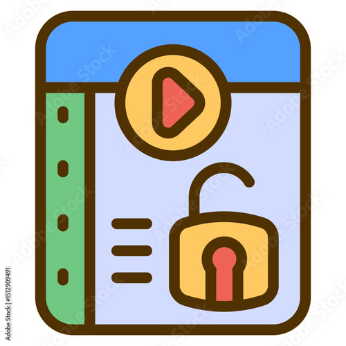Unlock Video Flat Icon