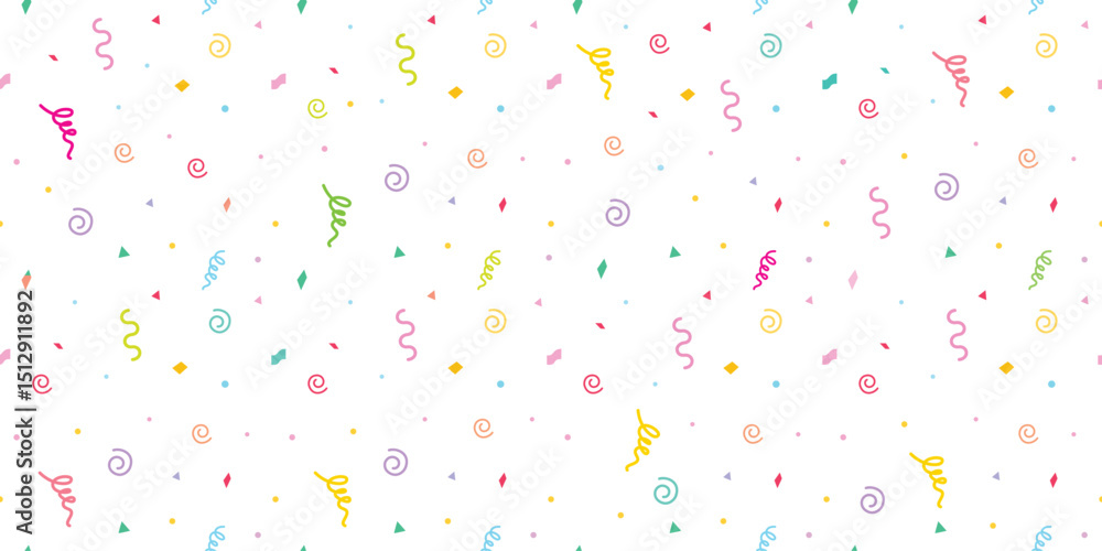 Birthday seamless pattern clipart design. Spiral confetti seamless continuous pattern wallpaper decoration clip art for birthday celebration background vector illustration.
Birthday seamless pattern clipart design. Spiral confetti seamless continuous pattern wallpaper decoration clip art for birthday celebration background vector illustration.