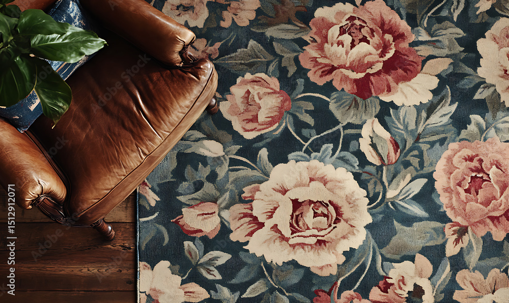 Seamless floral tile patterns combining cultural, modern