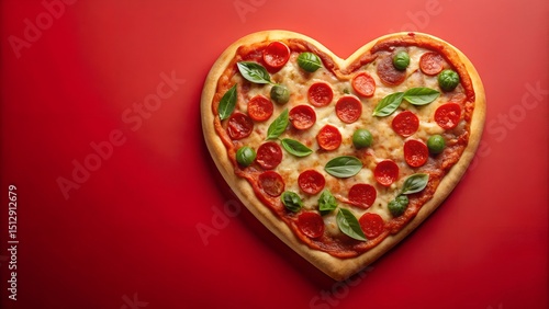 Creative pizza in heart form symbolizing love passion romantic meal idea great for valentines restaurant banner or delivery food marketing design milkyhexddway pizzas Backgrounds ads