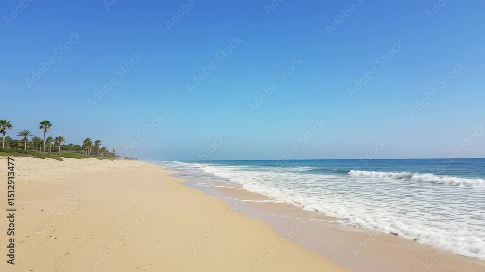 Golden beach shore landscape Golden beach shore landscape