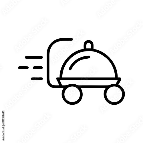 Food delivery bell icon representing service, speed, and convenience