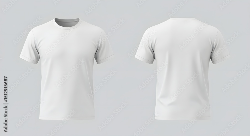 Naklejka premium White T-Shirt Mockup: Front and Back View