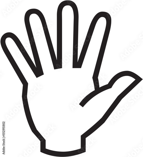 High-Resolution Hand Outline Illustration Perfect for Design Projects
