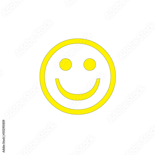 Bright Yellow Smiley Face Simple, Happy, and Positive Emotion Icon