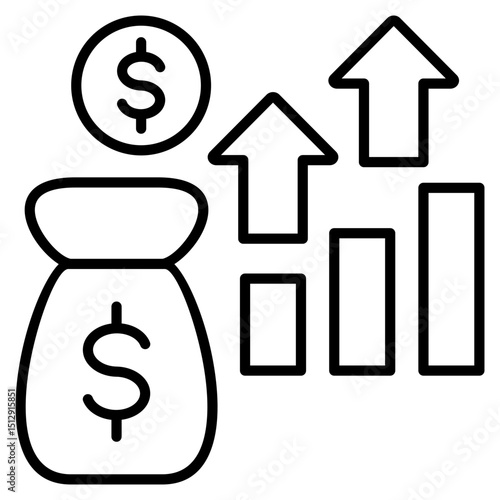 Business Profit Outline Icon