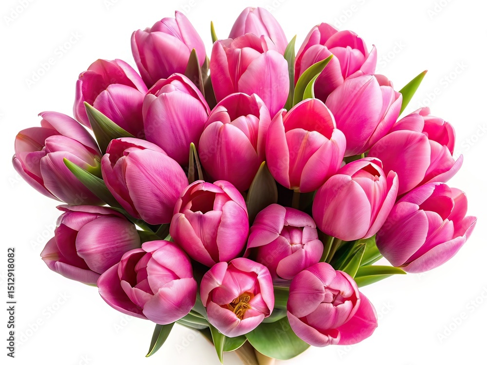Obraz premium Pink Tulips/Roses Petals Top View - Low Light Photography