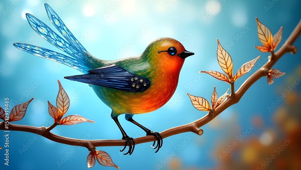 Fototapeta premium robin on branch