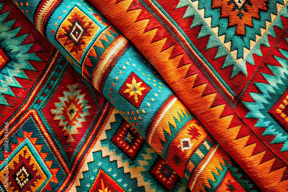 Southwestern Geometric Fabric - Long Exposure Art Southwestern Geometric Fabric - Long Exposure Art