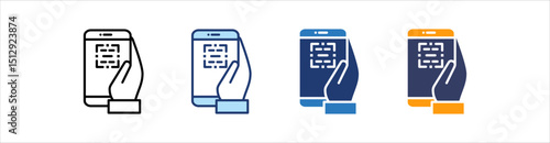 Qr Code Icon Set Multiple Style Collection  