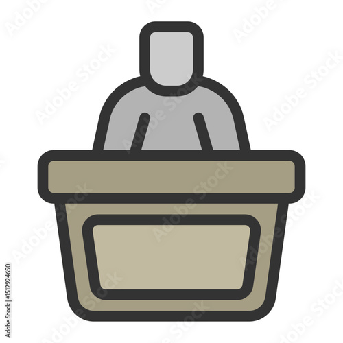 Veterans Speech Podium Flat Icon