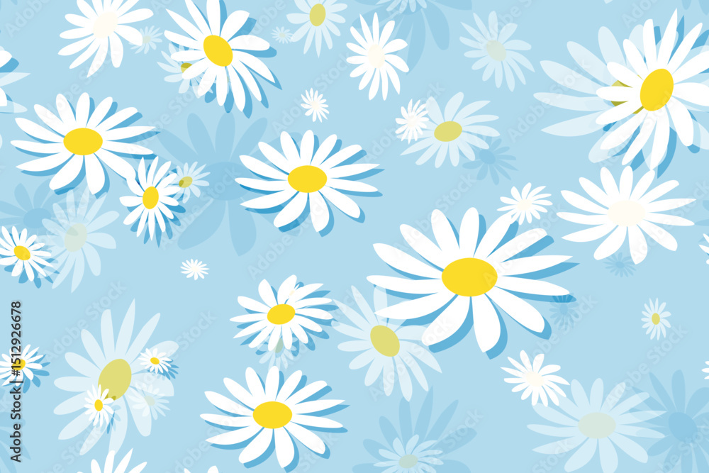 Seamless daisy floral pattern with spring flowers and chamomile design Seamless daisy floral pattern with spring flowers and chamomile design