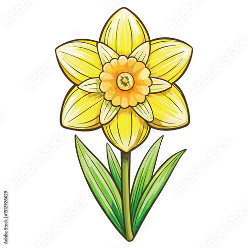 beautiful  daffodil flower on white background 