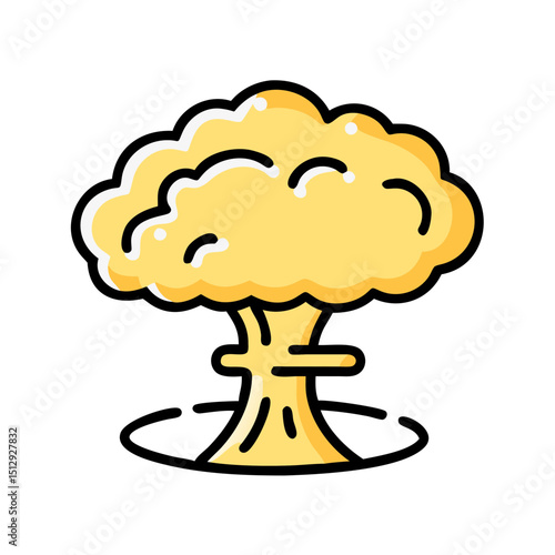 Giant Atomic Bomb Mushroom Cloud Explosion Vector Icon