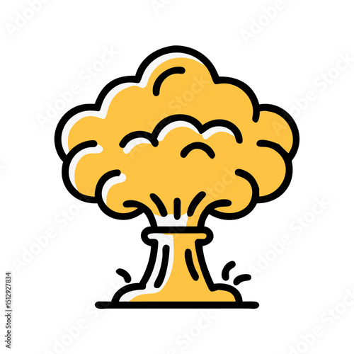 Giant Atomic Bomb Mushroom Cloud Explosion Vector Icon