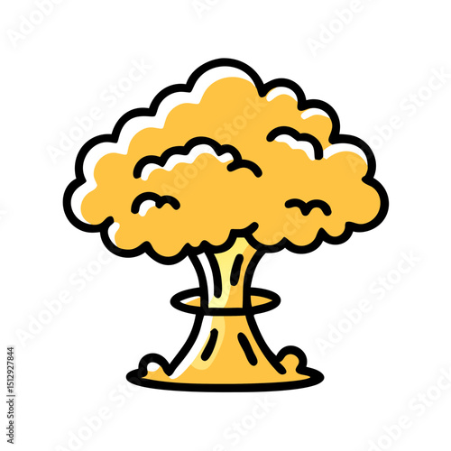 Giant Atomic Bomb Mushroom Cloud Explosion Vector Icon