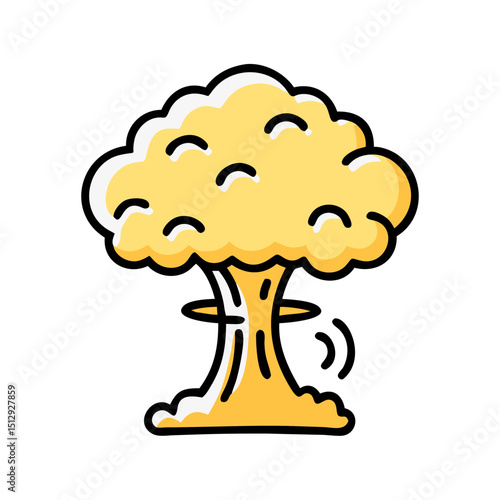 Giant Atomic Bomb Mushroom Cloud Explosion Vector Icon