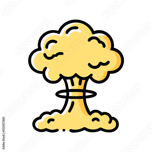 Giant Atomic Bomb Mushroom Cloud Explosion Vector Icon