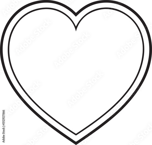 Heart outline vector illustration line art