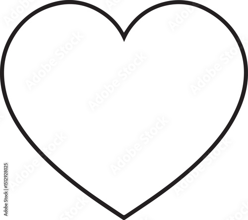 Heart outline vector illustration line art