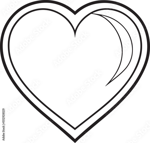 Heart outline vector illustration line art
