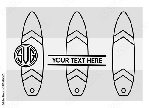 Surfboard SVG Silhouette Bundle, Surfing Silhouette, Summer Svg, Surf boards Svg, Surfing Board Svg, Surfboard Png, Surfboard Monogram Svg, Split Monogram, Circle Monogram 