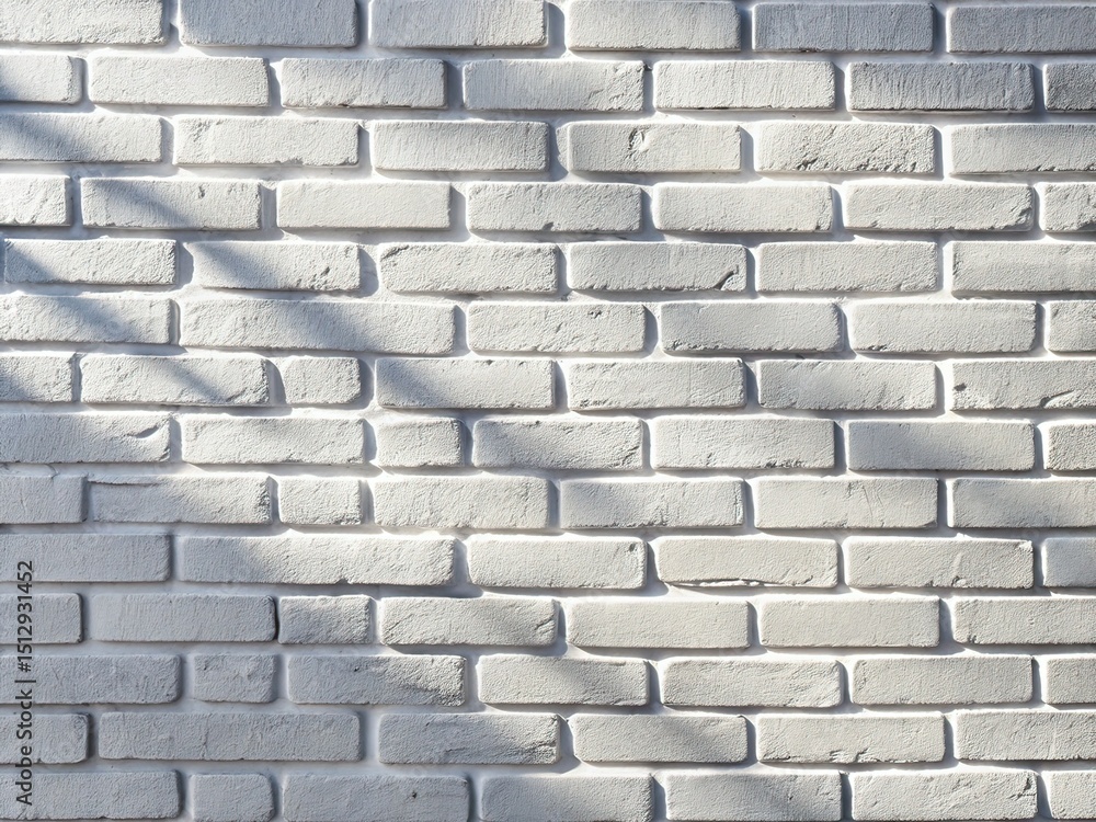 Fototapeta premium White Brick Wall Shadow Photography, Realistic AI Image, Product Display