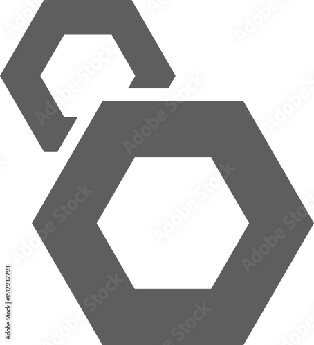 Abstract Hexagon Shapes Geometric Design Element