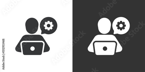 Technical support icon. Solid glyph series icon
