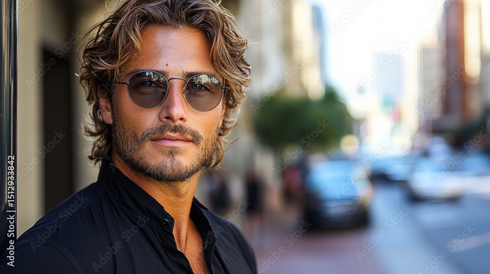 Fototapeta premium Stylish urban man in sunglasses