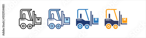 Forklift Icon Set Multiple Style Collection  