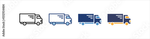 Truck Icon Set Multiple Style Collection  