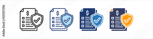 Insurance Icon Set Multiple Style Collection