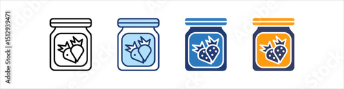 Jam Jar Icon Set Multiple Style Collection
