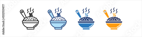 Porridge Icon Set Multiple Style Collection