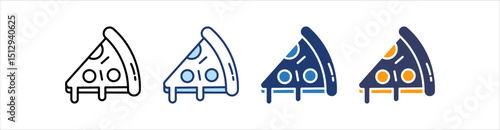 Pizza Icon Set Multiple Style Collection