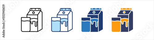Milk Icon Set Multiple Style Collection