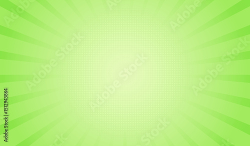 Green Comic Background – Fresh Halftone Sunburst Design for Fun and Youthful Themes