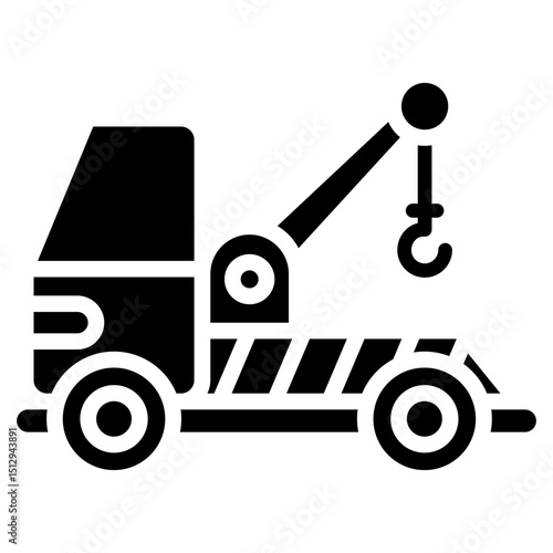 Tow truck glyph icon