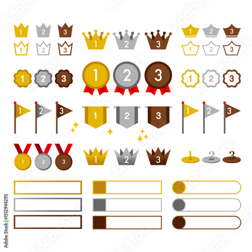 王冠・順位アイコン枠素材セット