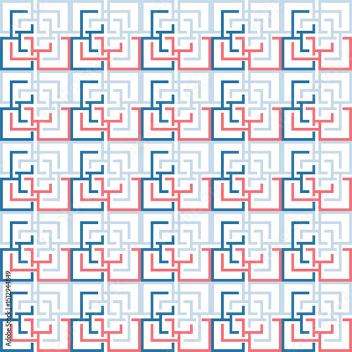 Labyrint seamless geometric pattern with squares