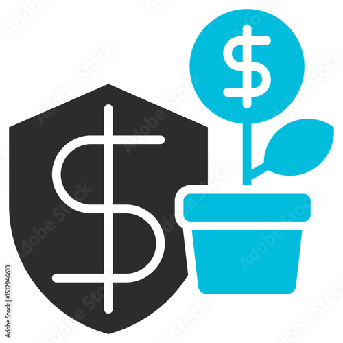 Investment Glyph Blue Grey Icon