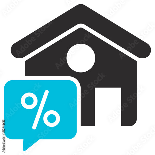 Mortgage Glyph Blue Grey Icon