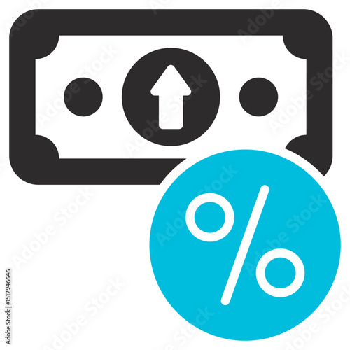 Inflation Glyph Blue Grey Icon