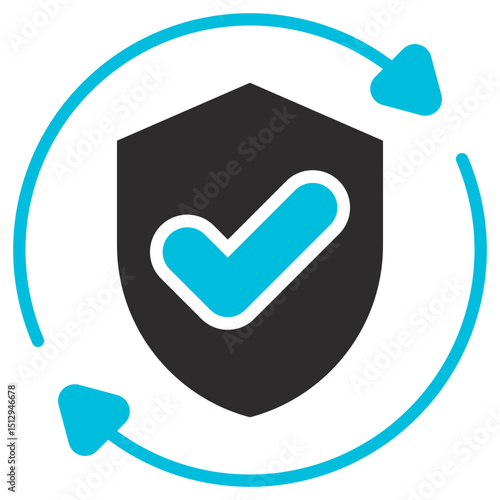 Insurance Glyph Blue Grey Icon