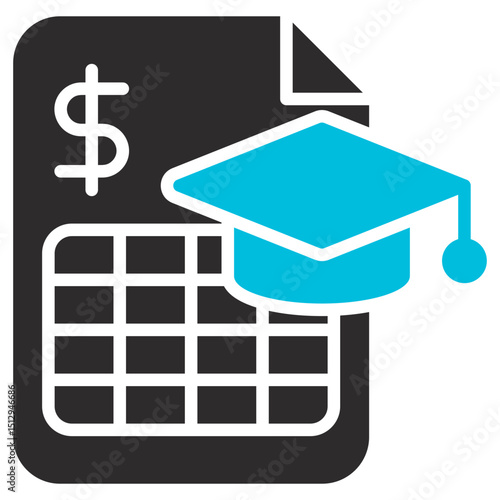 Tuition Glyph Blue Grey Icon
