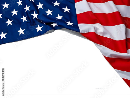 United States flag on side dish wooden background. For US Memorial Day